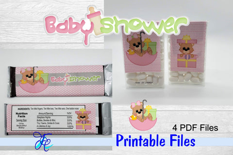 Baby Shower Girl - Bear 3D Paper Family Creations 