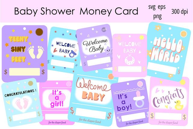 Baby Shower Money Card. Baby Gift Card. Baby PNG SVG Olga Terlyanskaya 