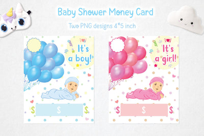 Baby Shower Money Card. Money Card PNG Designs Sublimation Kseniia designer 