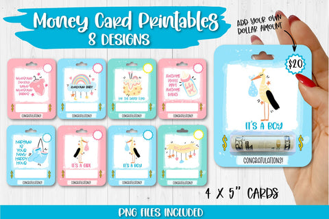 Baby Shower Money Card PNG Designs | Printable Baby Gift Sublimation TatiStudio 