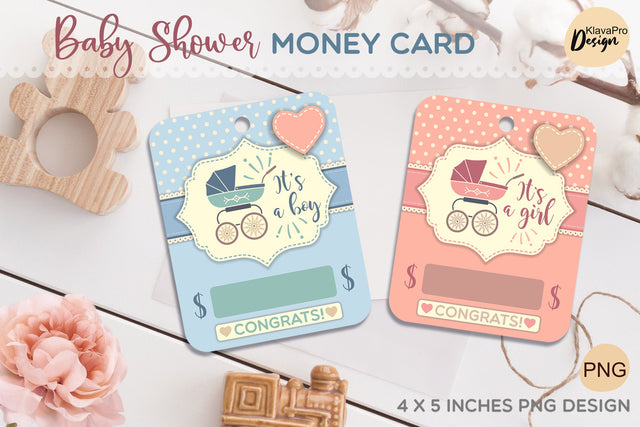 Baby Shower Money Card. Printable Baby Gift Card. PNG Sublimation Klava P 