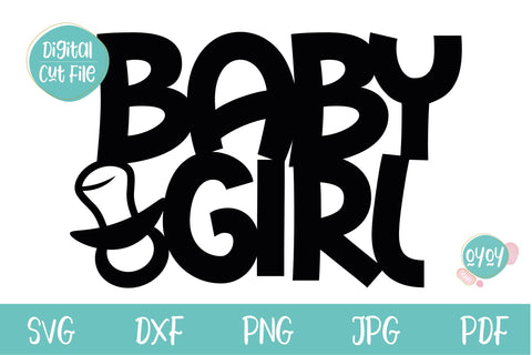 Baby Shower SVG | Baby Girl Cake Topper SVG with pacifier SVG OyoyStudioDigitals 