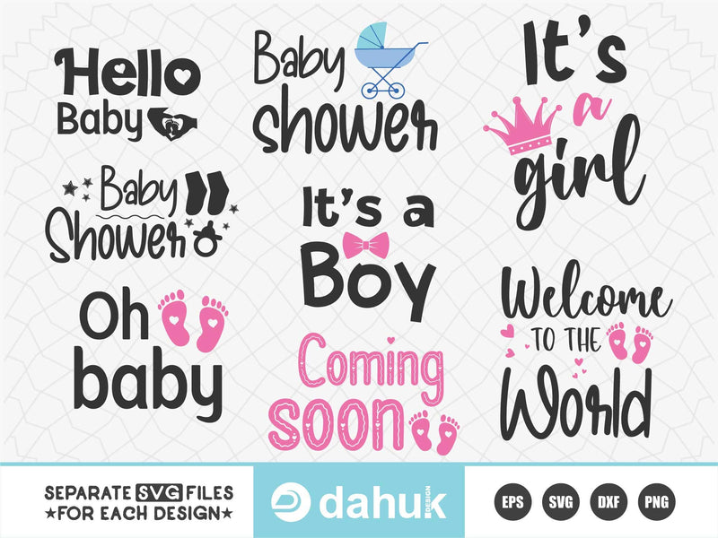 Baby Shower SVG, Baby SVG, New baby Svg, Baby Girl Svg, Pregnancy Svg SVG dahukdesign 