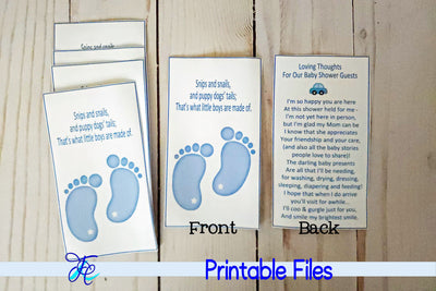 Baby Shower Thank You Inserts - Boy 3D Paper Family Creations 