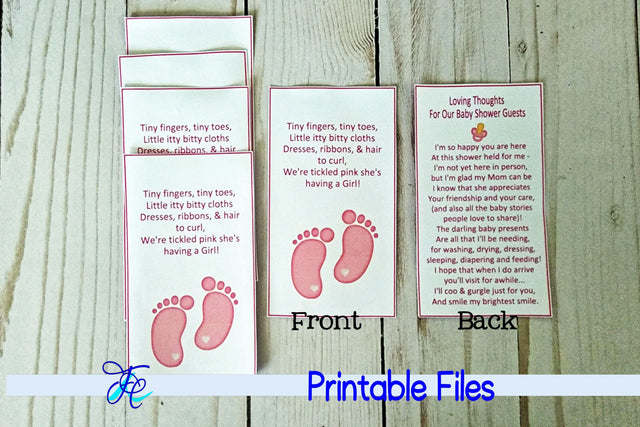 Baby Shower Thank You Inserts - Girl 3D Paper Family Creations 