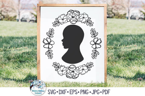 Baby Silhouette with Flowers SVG SVG Wispy Willow Designs 