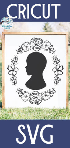 Baby Silhouette with Flowers SVG SVG Wispy Willow Designs 