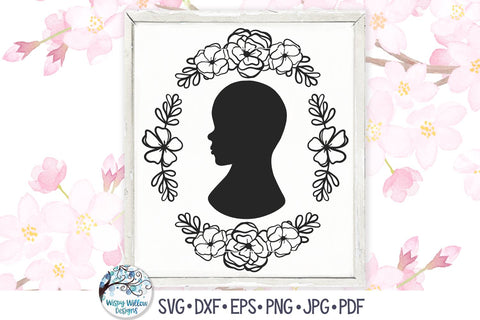 Baby Silhouette with Flowers SVG SVG Wispy Willow Designs 