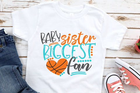 Baby Sister Biggest Fan Basketball SVG Morgan Day Designs 