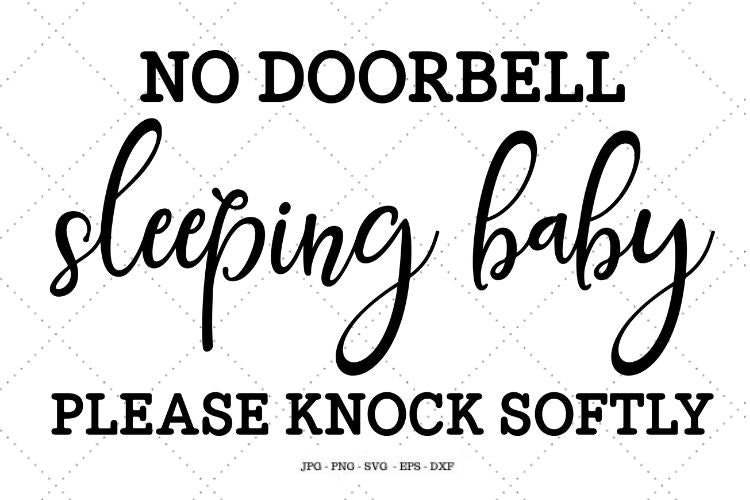 Baby Sleeping Sign, Do Not Knock Sign, Baby Sleeping, Front Door Sign, Sign Svg, Welcome Svg, Sleeping Baby SVG SVG Digital Designer 