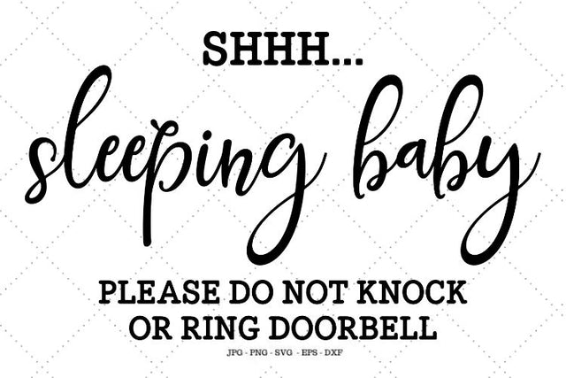 Baby Sleeping Sign, Do Not Knock Sign, Baby Sleeping, Front Door Sign, Sign Svg, Welcome Svg, Sleeping Baby SVG SVG Digital Designer 