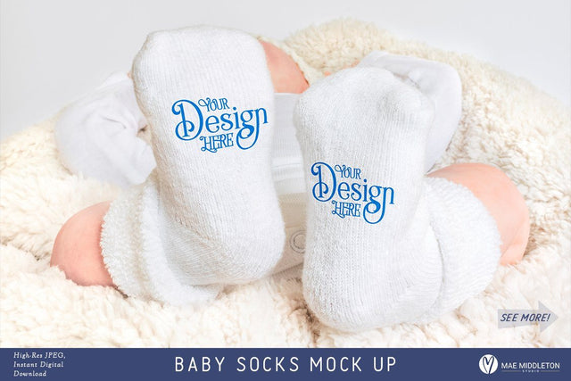Baby Socks Mock up, styled photo Mock Up Photo Mae Middleton Studio 