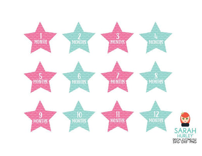 Baby Star Months SVG Sarah Hurley 