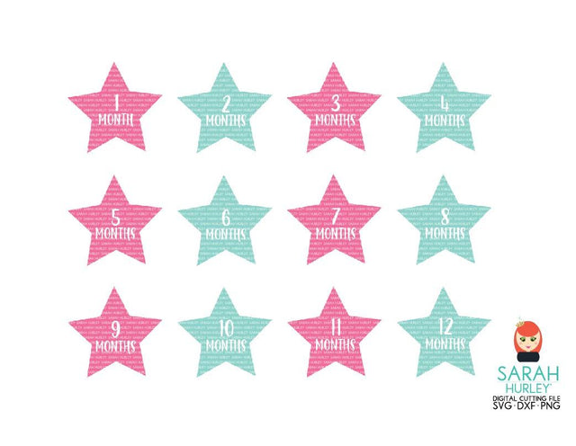 Baby Star Months SVG Sarah Hurley 