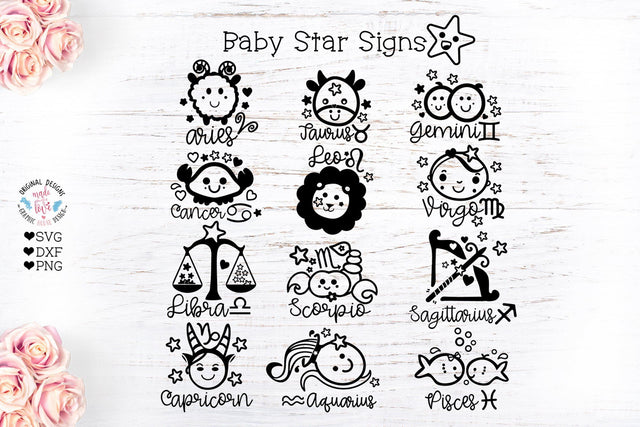 Baby Star Signs Bundle SVG Graphic House Design