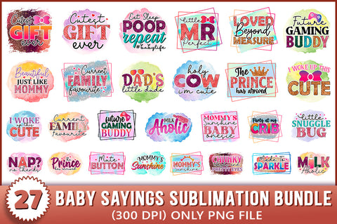 Baby Sublimation Bundle - 27 Designs SVG Shetara Begum 