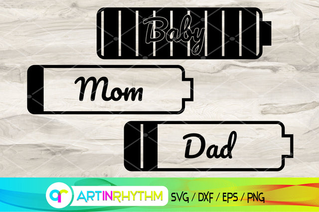 baby svg, battery svg, mom svg, dad svg SVG Artinrhythm shop 