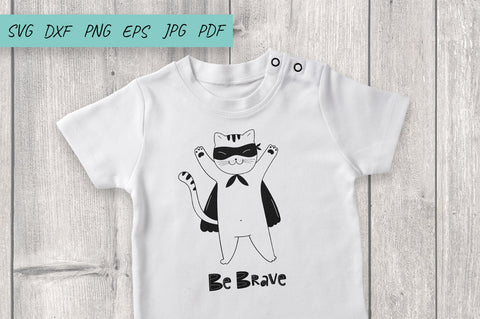 Baby SVG, Be Brave SVG, Cute Cat, doodle illustration SVG Irina Ostapenko 