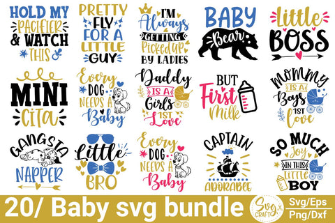 Baby SVG Bundle, Baby Shower SVG, Newborn SVG Bundle, Baby Quote Bundle, Cute Baby Saying svg, Funny Baby svg, Baby Girl, Baby Boy 20 files SVG Svgcraft 