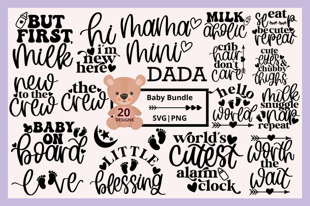 Baby Script Svg Baby svg bundle, funny baby svg, newborn svg, baby girl svg, baby boy ...