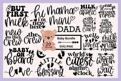 Baby svg bundle, funny baby svg, newborn svg, baby girl svg, baby boy svg, baby quotes svg, baby shower svg, nursery decor svg,cute baby svg SVG AnitaAlyiaLettering 