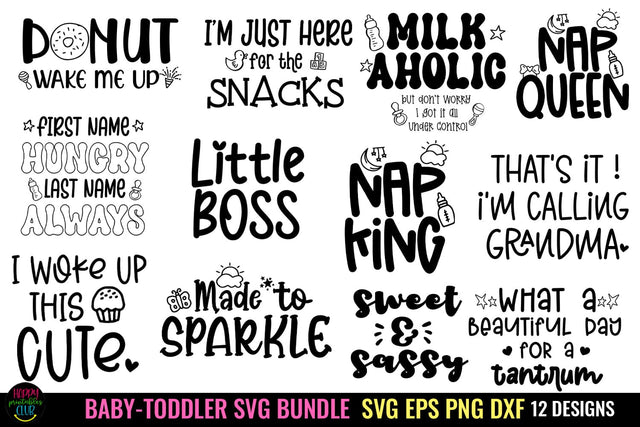 Baby SVG Bundle I Newborn SVG Bundle I Toddler SVG Bundle SVG Happy Printables Club 