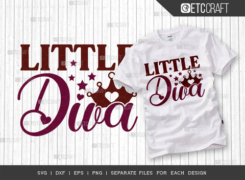 Baby SVG Bundle Vol-08, Little Diva, Little Man, Little Miracle, Little Dreamer, Little Sister, Little Princess, Baby Design SVG ETC Craft 