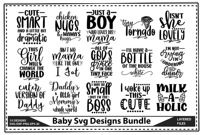 Baby Svg Designs Bundle - So Fontsy