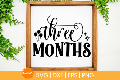 Baby svg quote, Three months birthday SVG Maumo Designs 