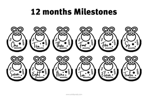 Baby SVG quotes and milestones clipart bundle. SVG Arts By Naty 