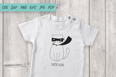 Baby SVG, Super Hero SVG, Cute Cat, doodle illustration SVG Irina Ostapenko 