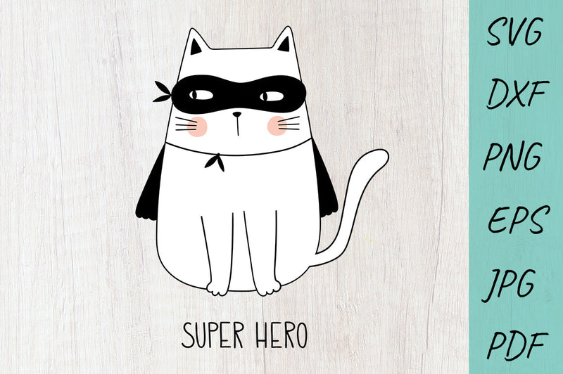 Baby SVG, Super Hero SVG, Cute Cat, doodle illustration SVG Irina Ostapenko 