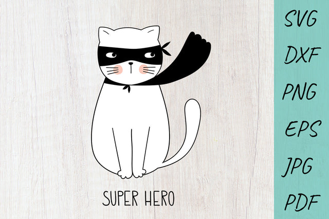 Baby SVG, Super Hero SVG, Cute Cat, doodle illustration SVG Irina Ostapenko 