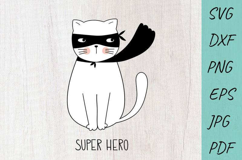 Baby SVG, Super Hero SVG, Cute Cat, doodle illustration SVG Irina Ostapenko 
