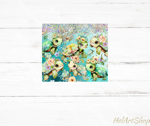 Baby Turtle Tumbler PNG Sublimation, Ocean Skinny Tumbler Sublimation _HelArtShop_ 