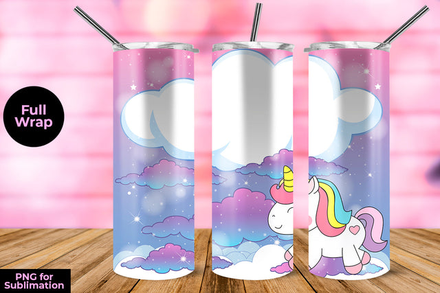 Baby Unicorn 20 oz Skinny Tumbler Wrap Sublimation Design Sublimation Sublimatiz Designs 