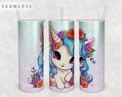 Baby Unicorn Tumbler Wrap, 20 Oz Skinny Tumbler Sublimation Design, Seamless Little Unicorn Tumbler PNG, Girl Tumbler Wrap Sublimation HappyDesignStudio 