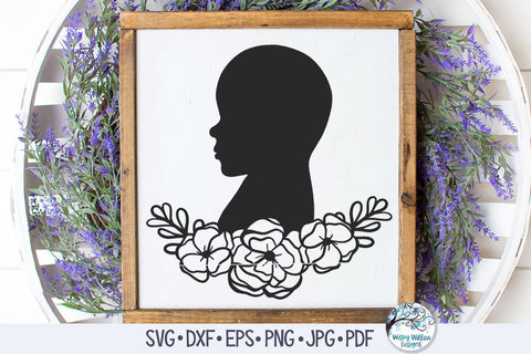 Baby with Flowers SVG SVG Wispy Willow Designs 