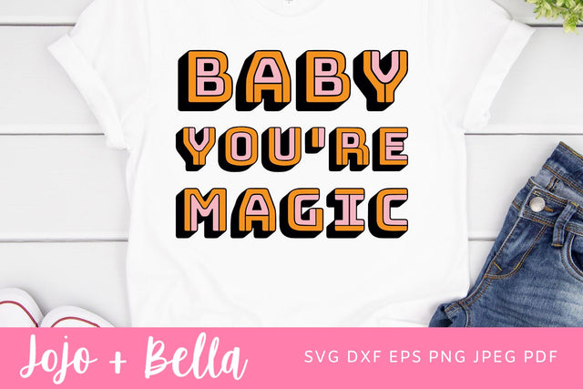 Baby You're Magic, retro sign file, MIDCENTURY decor sign file, Laser cut file, svg file design, Kids quotes, Wizards Witches and Magic SVG Jojo&Bella 
