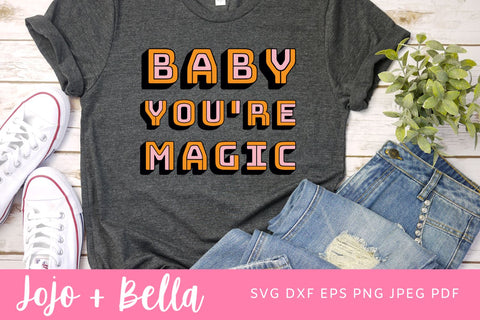 Baby You're Magic, retro sign file, MIDCENTURY decor sign file, Laser cut file, svg file design, Kids quotes, Wizards Witches and Magic SVG Jojo&Bella 