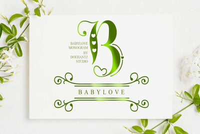 Babylove Monogram Font love script 