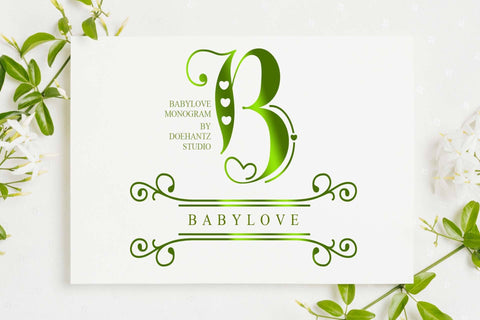 Babylove Monogram Font love script 