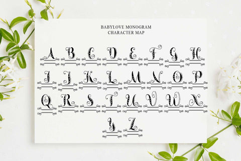 Babylove Monogram Font love script 
