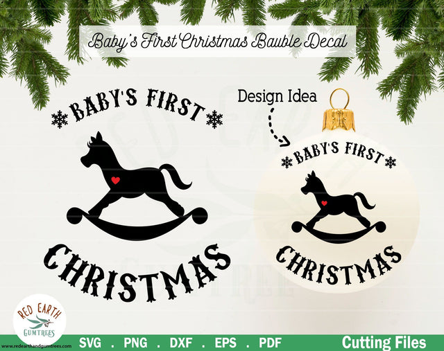 Babys first bauble Christmas vinyl decal SVG,PNG,DXF,EPS,PDF SVG Redearth and gumtrees 