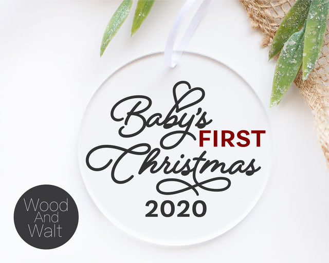 Baby's First Christmas 2020 SVG | Ornament Cut File | Baby Outfit | Holiday Design | Printable Art | Winter Stencil | Announcement Card SVG Wood And Walt 
