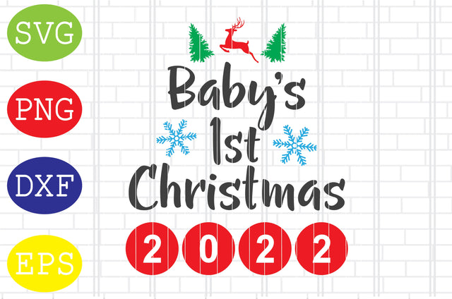 Baby's First Christmas 2022 Svg, Merry Christmas Svg, Santa Svg, Christmas Holiday Svg, Png, Eps, Dxf Files SVG DigitalSvgFiles 