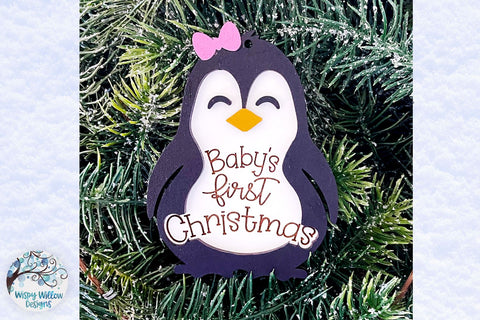Baby's First Christmas Ornament SVG Wispy Willow Designs 