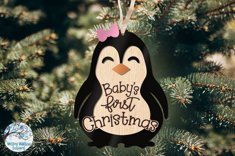 Baby's First Christmas Ornament SVG Wispy Willow Designs 
