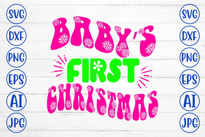Baby’s First Christmas Retro SVG SVG Syaman 