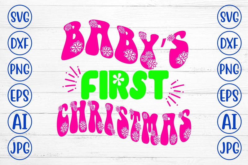 Baby’s First Christmas Retro SVG SVG Syaman 